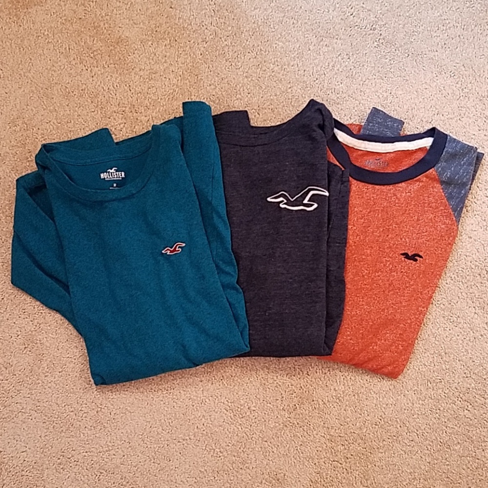 Lot of three Hollister medium long sleeve shirts
